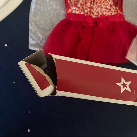 NEW American Girl Bitty Baby Deck The Halls Set Dress Holiday Headband Shoes - Picture 3 of 4